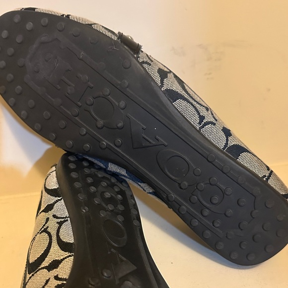 Coach Women's Black and Grey Loafers. Size 10. - Picture 3 of 4